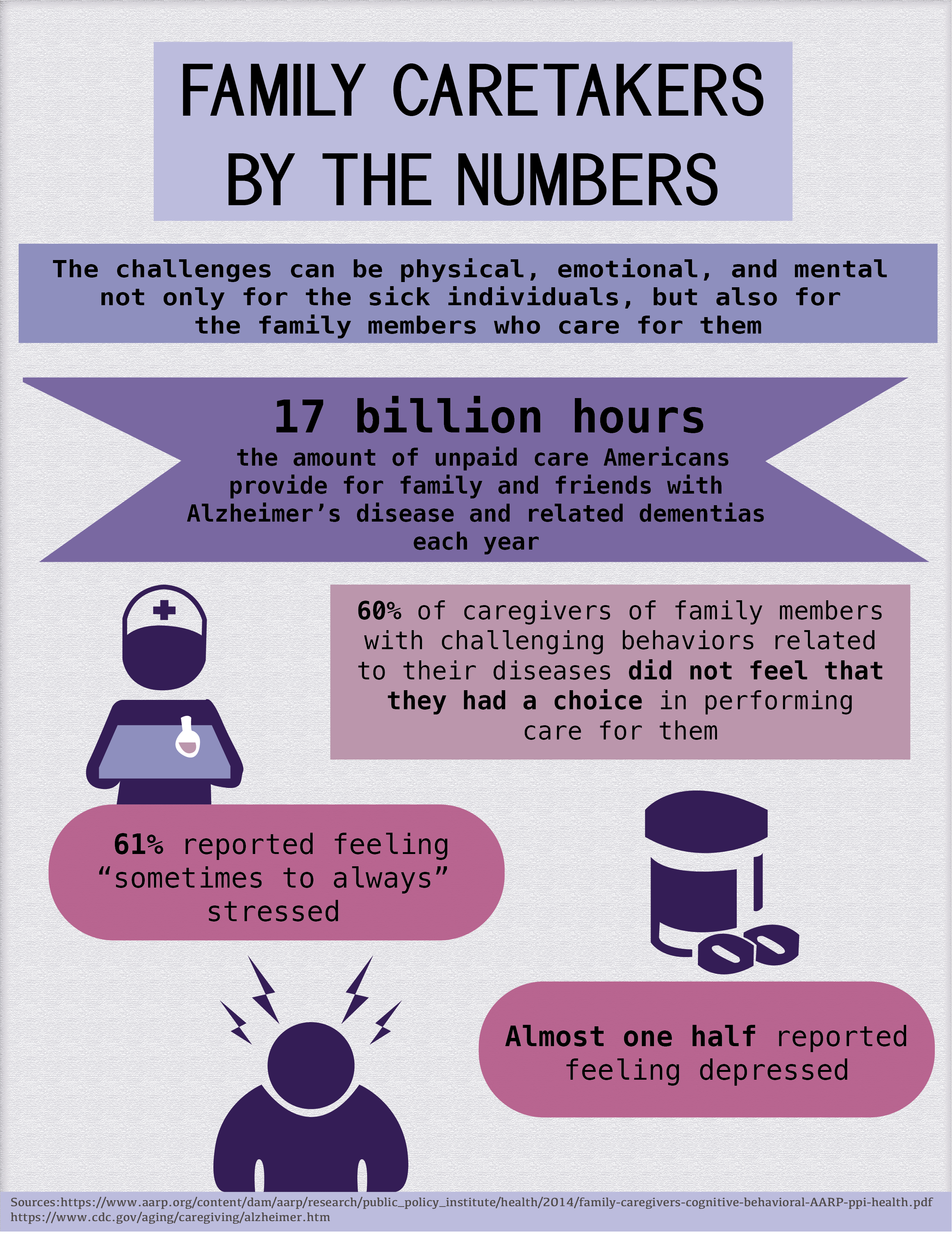 Infographic that displays statistics on family caretakers